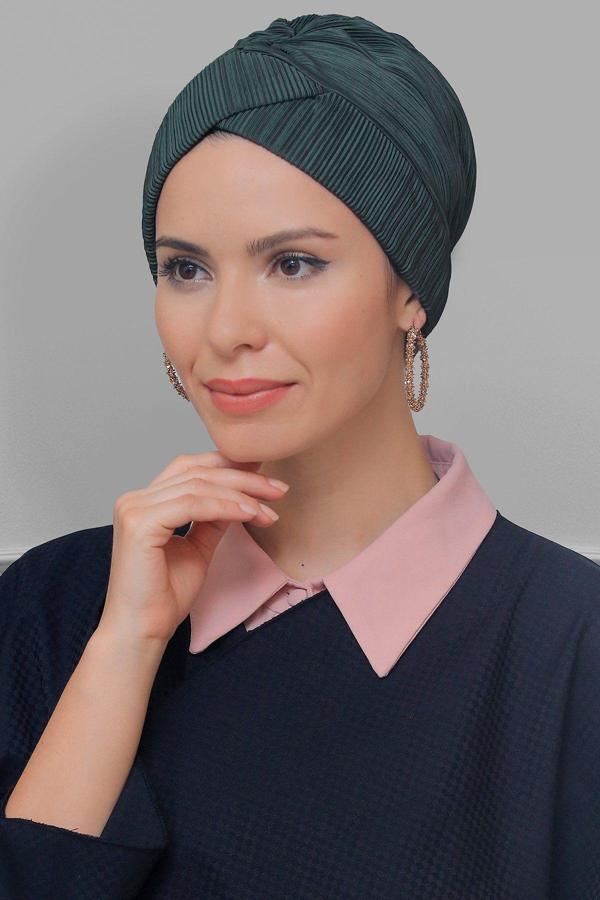 Hürrem Bone Füme Pratik Hazır Geçmeli Tesettür Bone Fukuro Piliseli Çapraz Büzgülü 1822_25 - Image 1