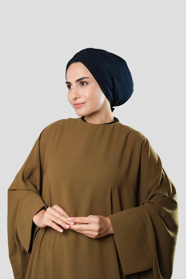 Hürrem Bone Lacivert Drapeli Salaş Tesettür Bone Sandy Büzgülü 2315_02 - Image 1