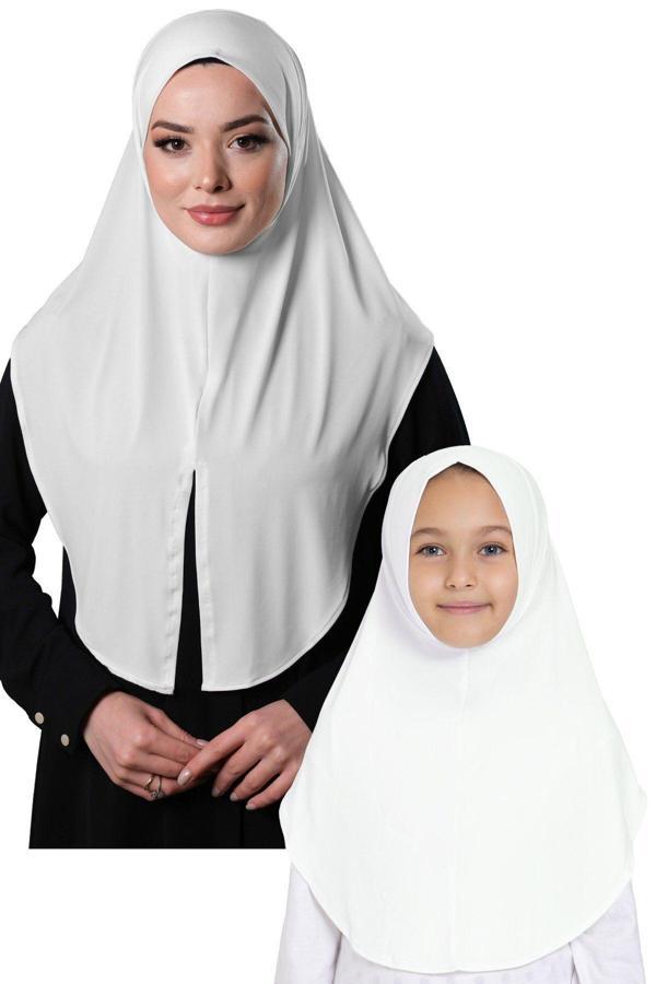 Hürrem Bone Krem Pratik Anne Kız Kombin Tesettür Eşarp Sandy Düz Hijab 230812_40 - Image 1
