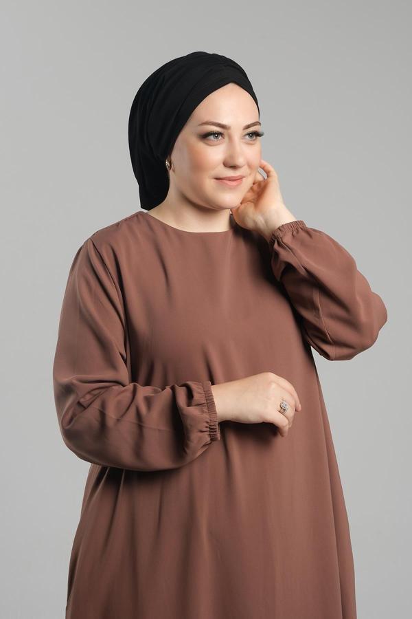 Hürrem Bone Siyah Pratik Hazır Geçmeli Tesettür Bone Sandy Büzgülü Salaş 2119_01 - Image 1