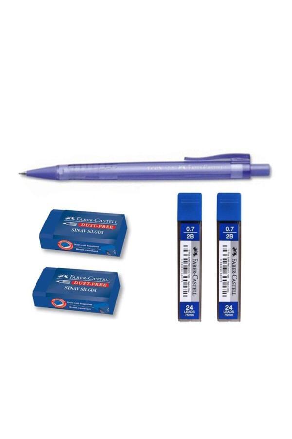 Faber-Castell Econ 0.7 Versatil Kalem + 2 Adet Sınav Silgisi + 2 Adet 0.7 Mm Uç - Image 1