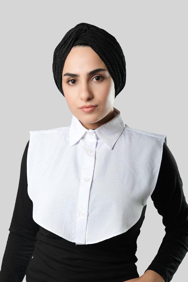 Hürrem Bone Beyaz Gömlek Yakalı Boyunluk Terikoton Düz 1015_42 - Image 1