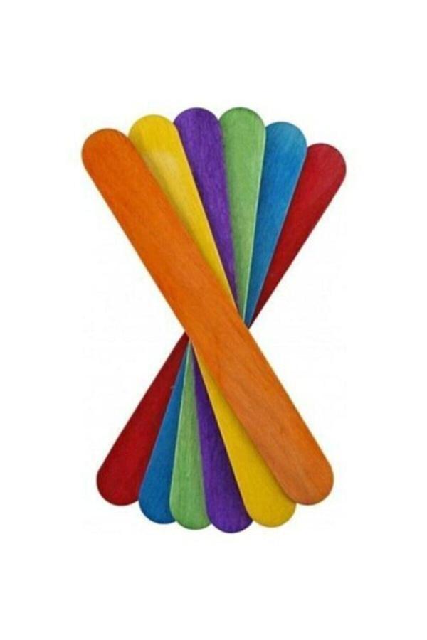 Brons Bons Renkli-Geniş-Ahşab Çubuk -Abeslang- Dil Çubuğu 50 Li El Işi Etkinlikleri ( Kırtasiye) - Image 1