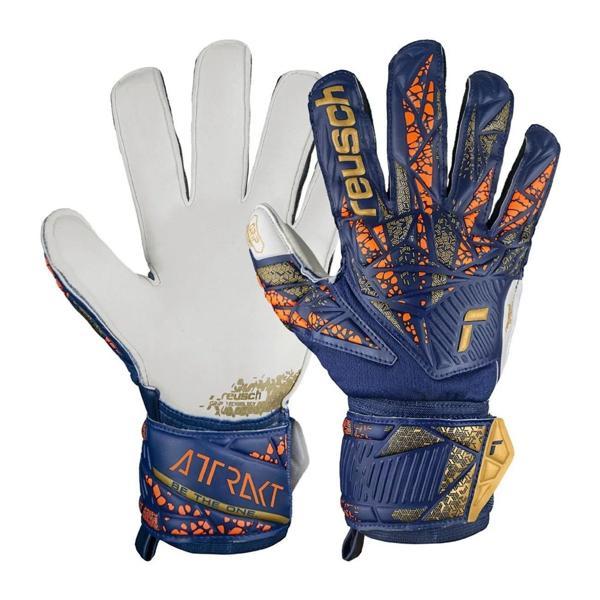 Reusch 5470815 Attrakt Grip Kaleci Eldivenleri Lacivert-Turuncu - Image 1