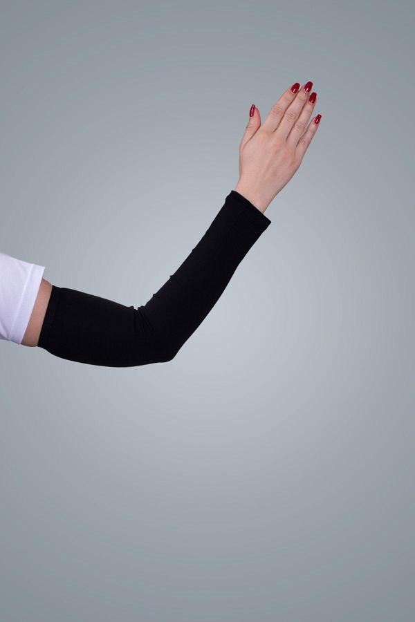 Hürrem Bone Siyah Tesettür Kolluk Viskon Kumaş Düz 1001_01 - Image 1