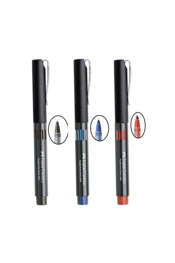 Faber-Castell Mavi Siyah Kırmızı Pilot Kalem Iğne Uçlu 0.5 Needle Point Roller 3 Adet 0,5 Uçlu Pilot - Image 1