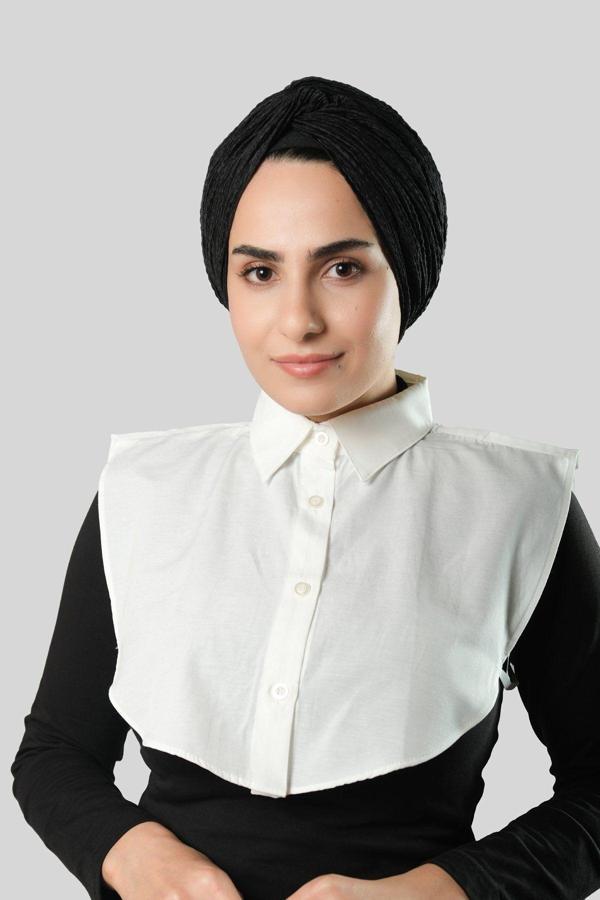Hürrem Bone Krem Gömlek Yakalı Boyunluk Terikoton Düz 1015_40 - Image 1