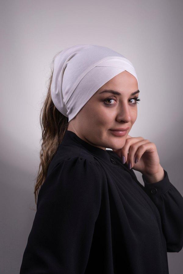 Halven Krem Pratik Hazır Geçmeli Iç Bone Viskon Kumaş Çapraz Boru Tek Bantlı 3005_40 - Image 1