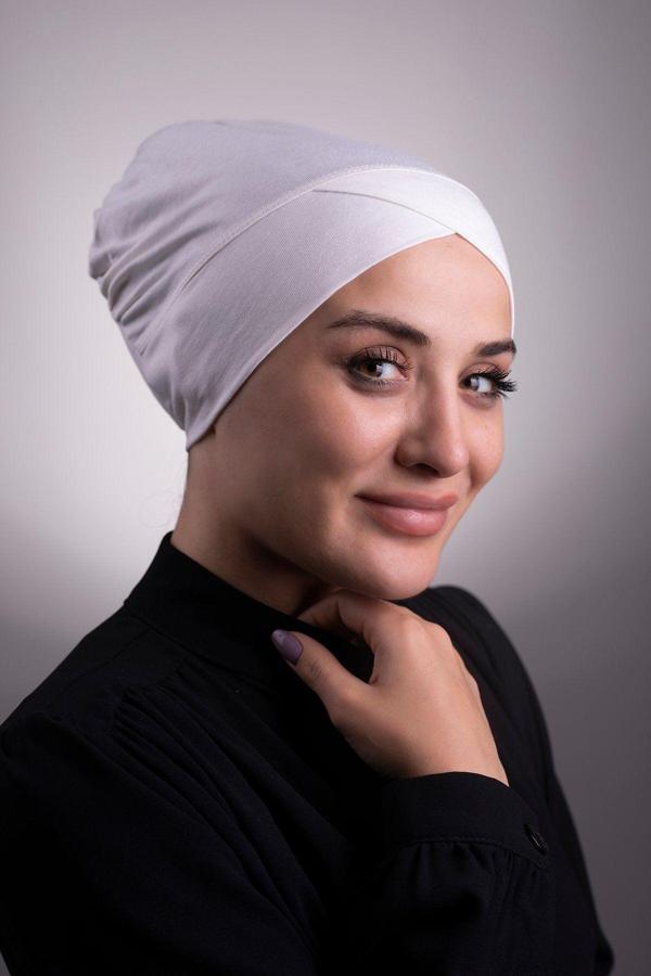 Halven Krem Pratik Hazır Geçmeli Iç Bone Viskon Kumaş Çapraz Tek Bantlı 3004_40 - Image 1