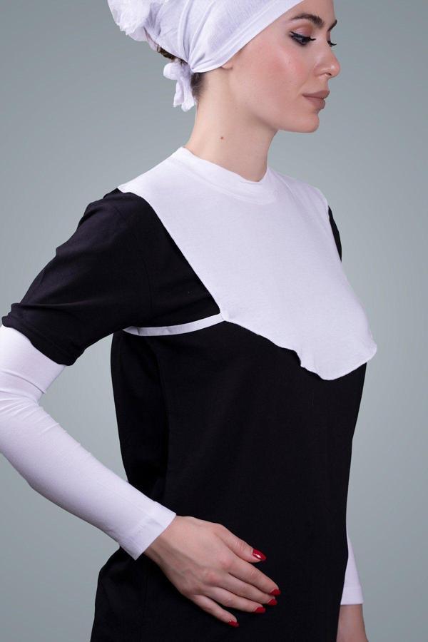 Hürrem Bone Krem Tesettür Boyunluk Viskon Kumaş Düz 1003_40 - Image 1