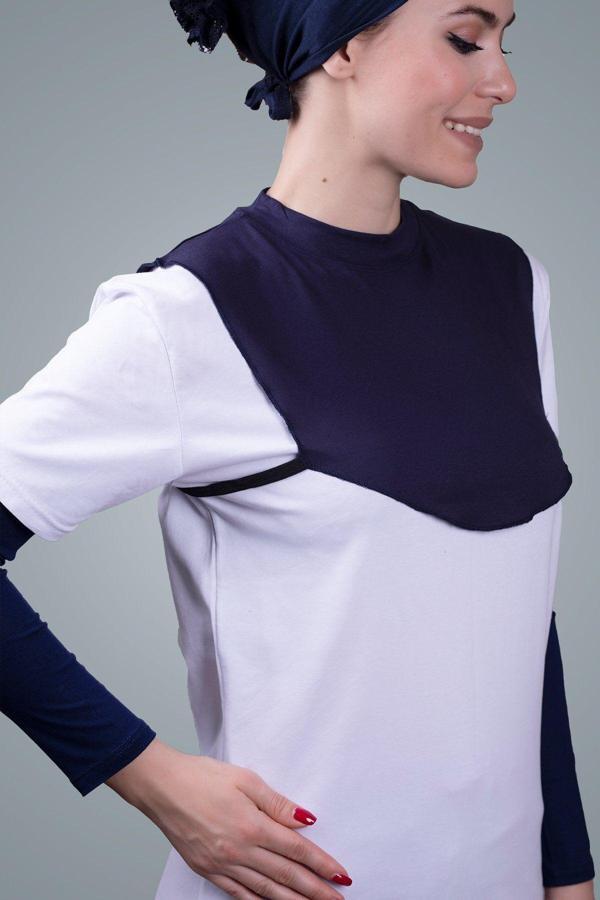 Hürrem Bone Lacivert Tesettür Boyunluk Viskon Kumaş Düz 1003_02 - Image 1