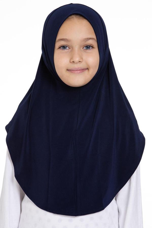 Hürrem Bone Lacivert Pratik Hazır Geçmeli Genç Tesettür Bone Sandy Kumaş Düz Hijab 2312_02 - Image 1