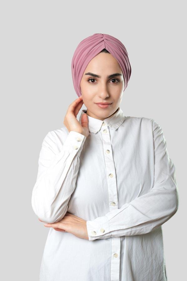 Hürrem Bone Gül Kurusu Drapeli Salaş Tesettür Bone Sandy Büzgülü 2315_18 - Image 1