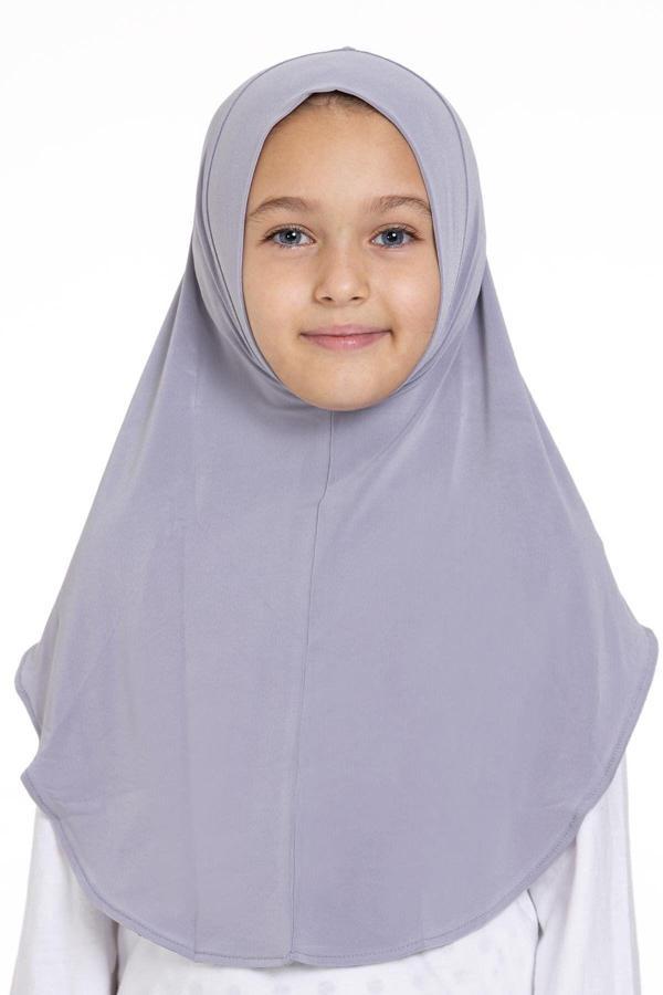 Hürrem Bone Gri Pratik Hazır Geçmeli Genç Tesettür Bone Sandy Kumaş Düz Hijab 2312_15 - Image 1