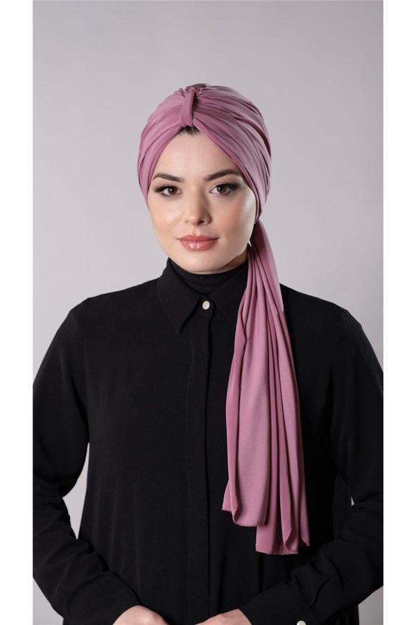 Hürrem Bone Gül Kurusu Pratik Hazır Geçmeli Tesettür Bone Sandy Kumaş Atkılı 2204_18 - Image 1