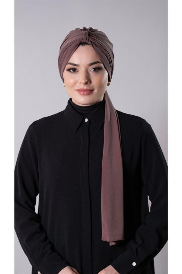 Hürrem Bone Vizon Pratik Hazır Geçmeli Tesettür Bone Sandy Kumaş Atkılı 2204_10 - Image 1