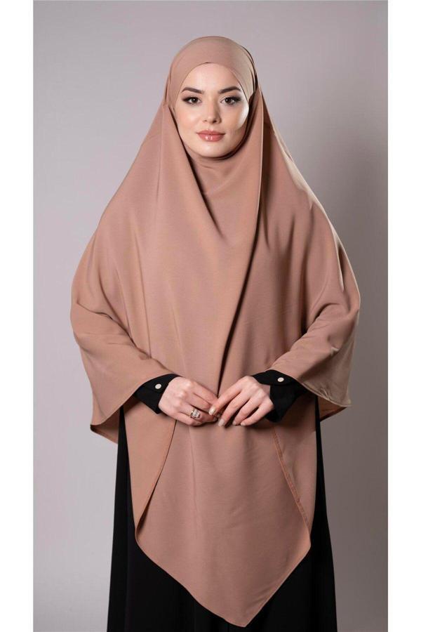 Hürrem Bone Taba Pratik Hazır Geçmeli Tesettür Eşarp Medine İpeği Bağcıklı Sufle Hijab 2301_33 - Image 1