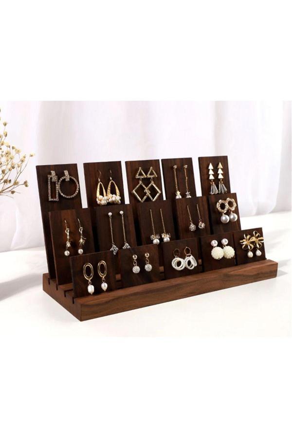 Tiydem Ahşap Küpe Teşhir Standı, Küpe Sergileme Display Stand - Image 1