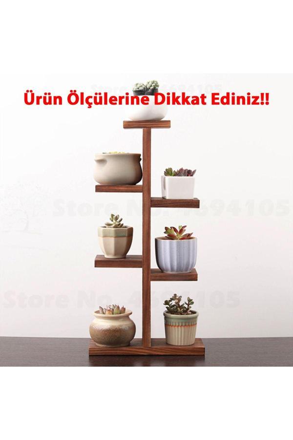Tiydem Ahşap Masaüstü Pencere Önü Rafı / Skulent, Kaktüs Saksı Rafı/ Ahşap Çiçeklik/ Saksı Standı - Image 1