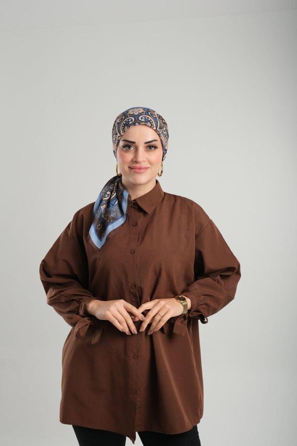 Giverny Bebe Mavisi Desenli Eşarp Kesik Elyaf Pamuksu Etnik Dijital Baskılı 202207_11 - Image 1