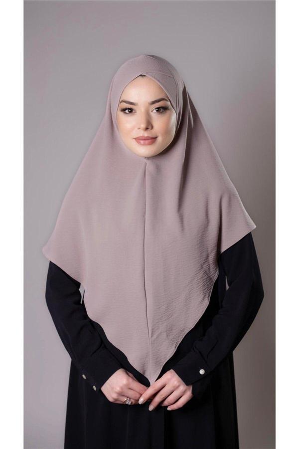 Hürrem Bone Taş Pratik Hazır Geçmeli Tesettür Eşarp Aerobin Kumaş Çapraz Hijab 2307_46 - Image 1