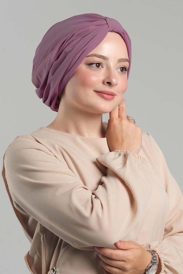 Hürrem Bone Gül Kurusu Pratik Hazır Geçmeli Tesettür Bone Sandy Pileli Salaş 2121_18 - Image 1