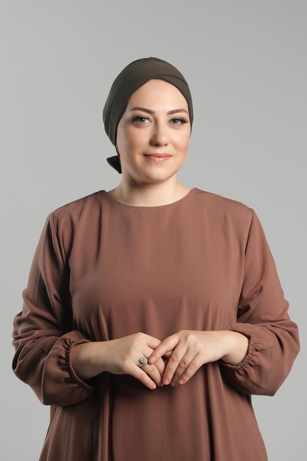 Hürrem Bone Haki Pratik Hazır Geçmeli Fiyonklu Bone Sandy Çift Taraflı Çapraz 3007B_09 - Image 1