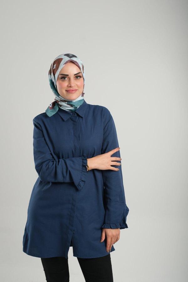 Giverny Çağla Yeşili Desenli Eşarp Bambu Yaprak Dijital Baskılı 202204_32 - Image 1