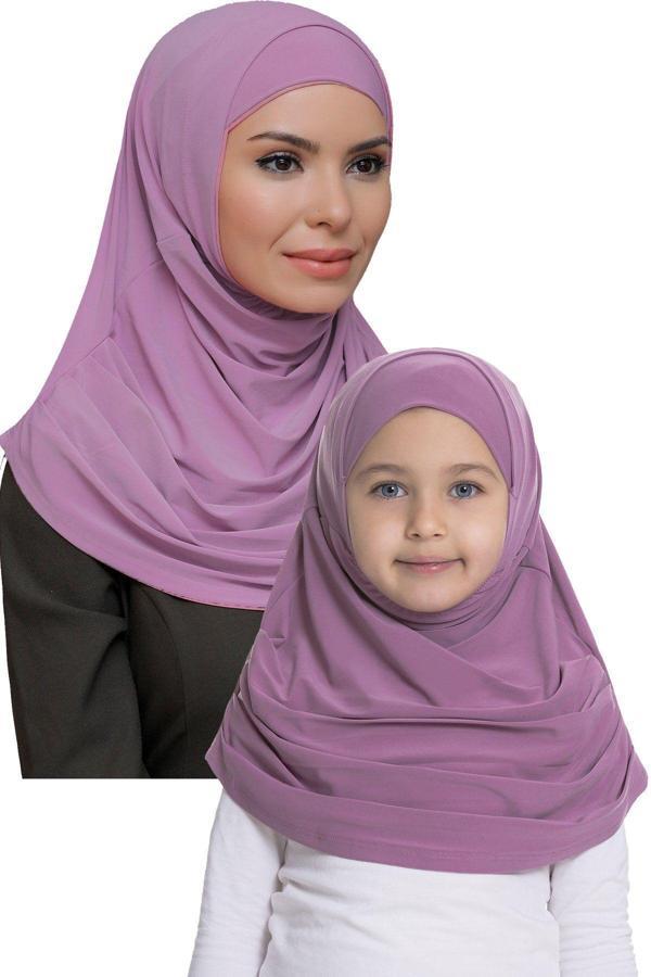 Hürrem Bone Gül Kurusu Pratik Anne Kız Kombin Tesettür Eşarp Sandy Kendinden Boneli 129078_18 - Image 1