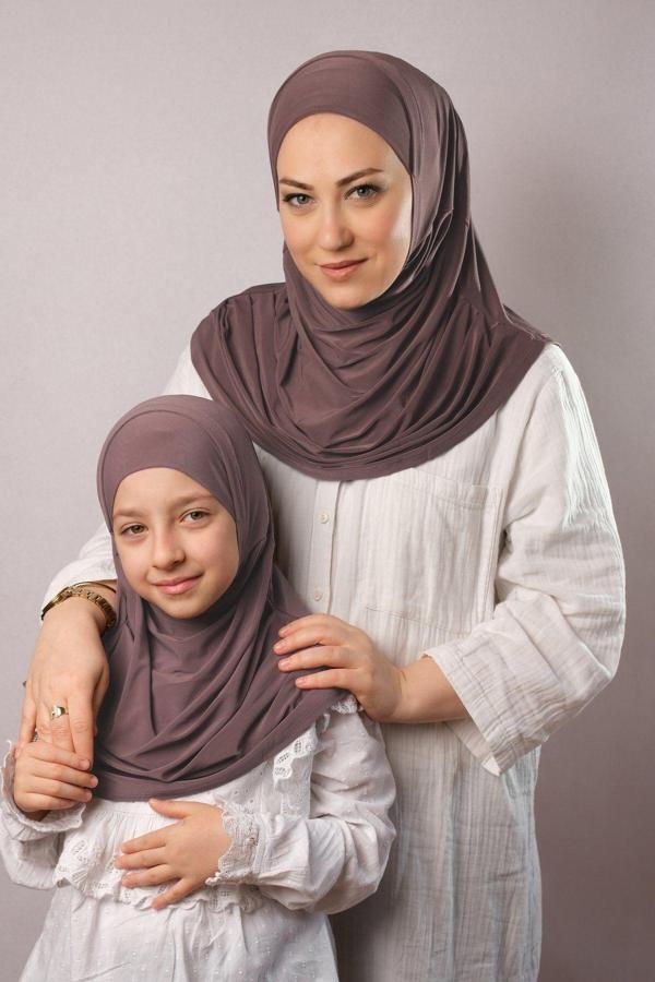 Hürrem Bone Vizon Pratik Anne Kız Kombin Tesettür Eşarp Sandy Kendinden Boneli 129078_10 - Image 1