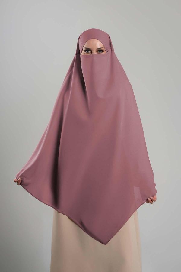 Hürrem Bone Gül Kurusu Pratik Hazır Geçmeli Tesettür Eşarp Krep Bağcıklı Sufle Hijab 2313_18 - Image 1