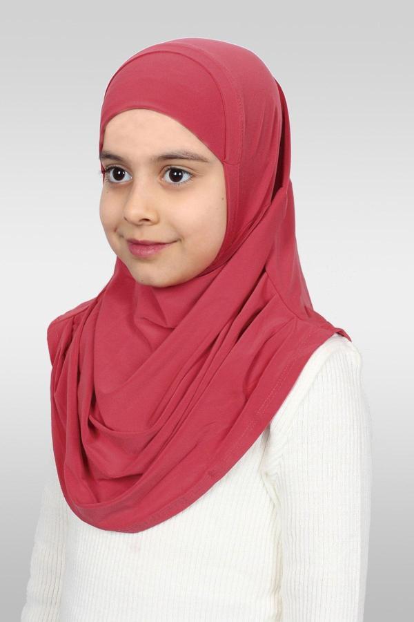 Hürrem Bone Nar Çiçeği Pratik Hazır Geçmeli Çocuk Tesettür Bone Sandy Kumaş Kendinden Boneli 78_30 - Image 1