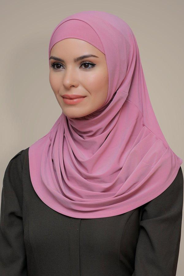 Hürrem Bone Gül Kurusu Pratik Hazır Geçmeli Tesettür Eşarp Sandy Kumaş Kendinden Boneli 1290_18 - Image 1