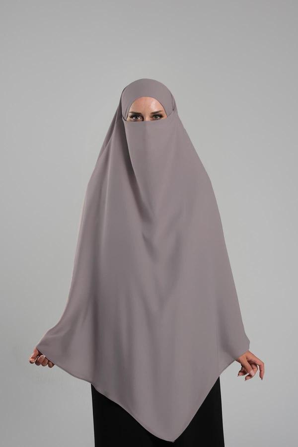 Hürrem Bone Vizon Pratik Hazır Geçmeli Tesettür Eşarp Krep Bağcıklı Çift Katlı Sufle Hijab 2314_10 - Image 1