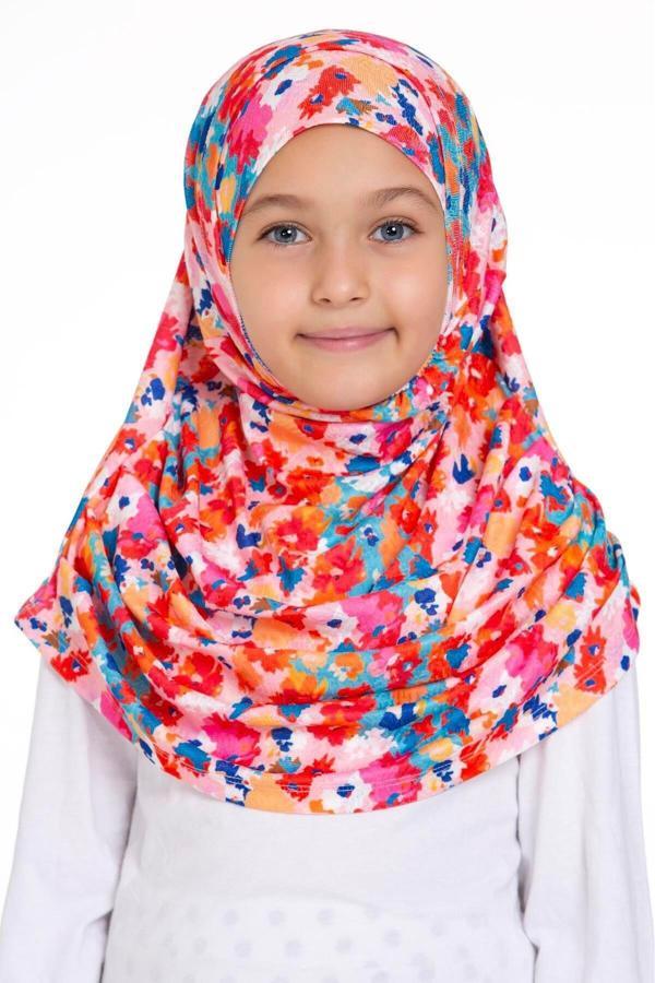 Hürrem Bone Pembe Pratik Hazır Geçmeli Genç Tesettür Bone Jakar Desenli Pileli Kendinden Boneli 2407_04 - Image 1