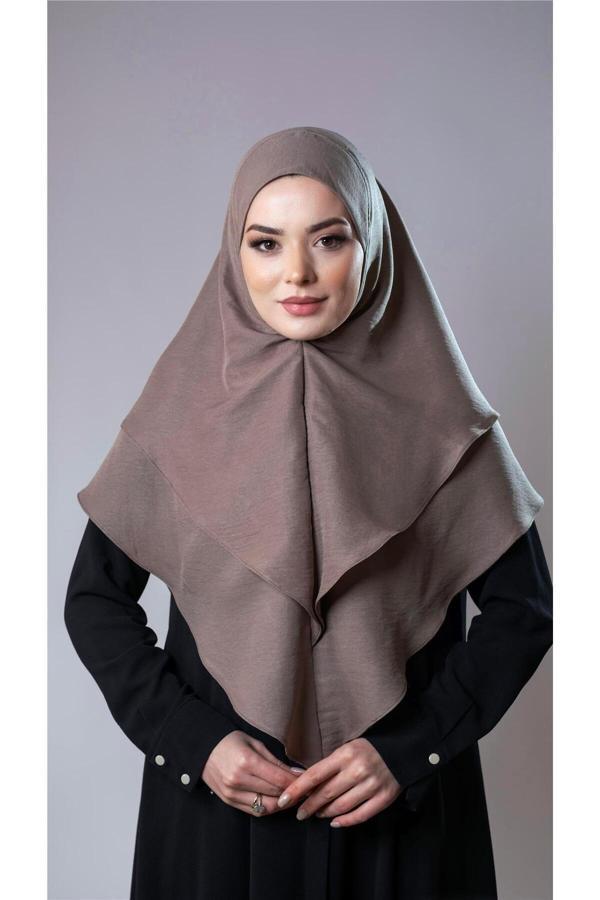 Hürrem Bone Vizon Pratik Hazır Geçmeli Tesettür Eşarp Pamuk Caz Kumaş Çift Katlı Düz Hijab 2303_10 - Image 1