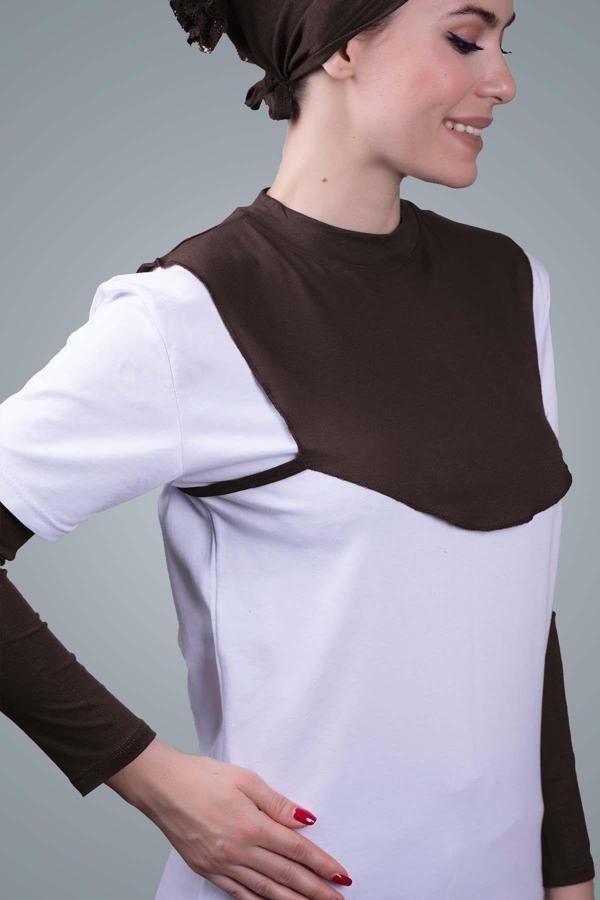 Hürrem Bone Kahve Tesettür Boyunluk Viskon Kumaş Düz 1003_14 - Image 1