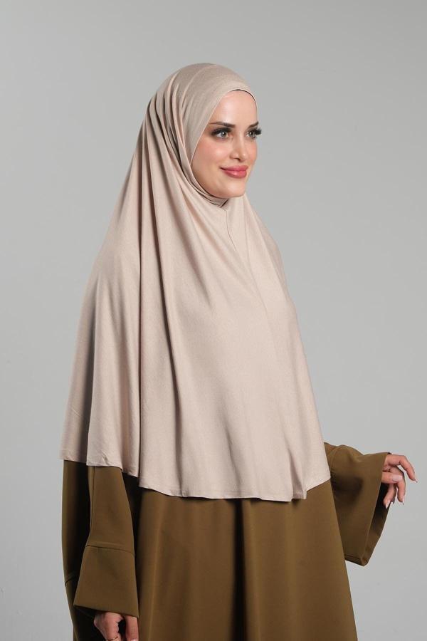Hürrem Bone Vizon Pratik Hazır Geçmeli Tesettür Eşarp Viskon Pratik Namaz Örtüsü 2201_10 - Image 1
