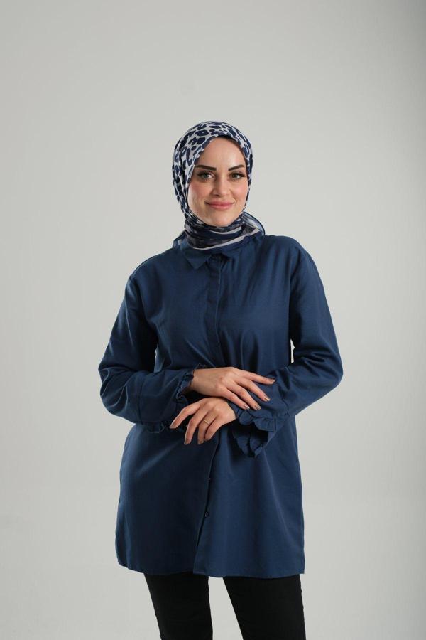 Giverny Koyu Füme Desenli Eşarp Kesik Elyaf Pamuksu Leopar Dijital Baskılı 202206_41 - Image 1