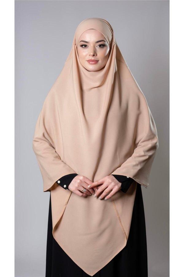 Hürrem Bone Yavru Ağzı Pratik Hazır Geçmeli Tesettür Eşarp Medine İpeği Bağcıklı Sufle Hijab 2301_35 - Image 1