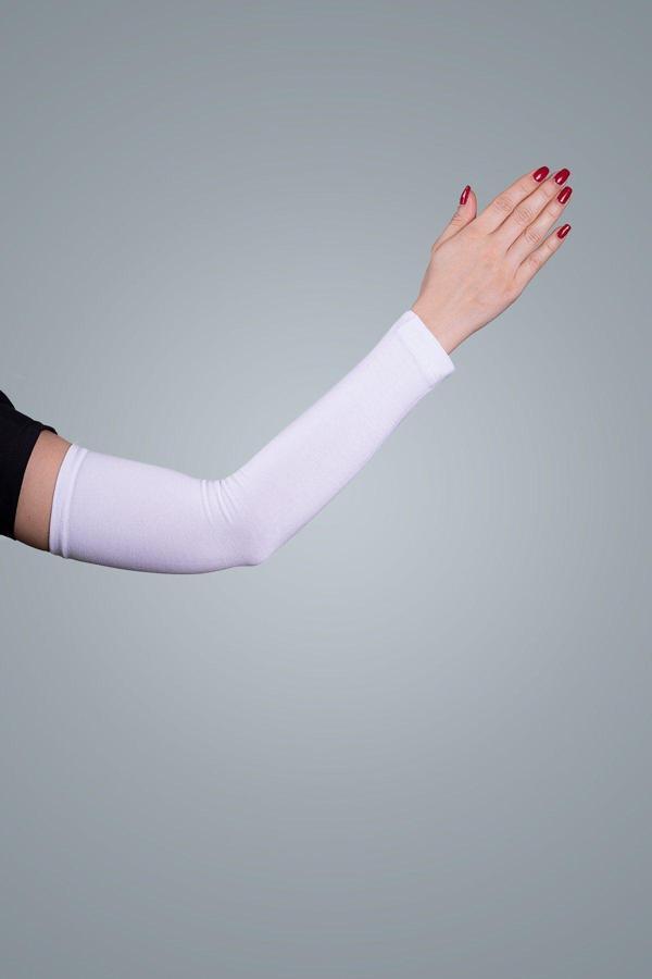 Hürrem Bone Beyaz Tesettür Kolluk Viskon Kumaş Düz 1001_42 - Image 1