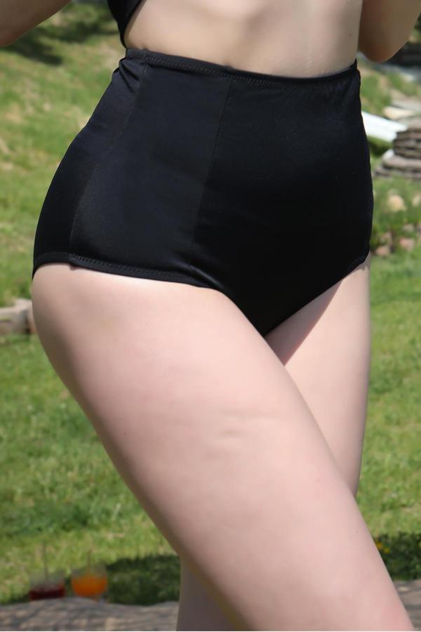 Akbeniz Kadın Yüksek Bel Tek Alt Bikini Siyah 39001 - Image 1