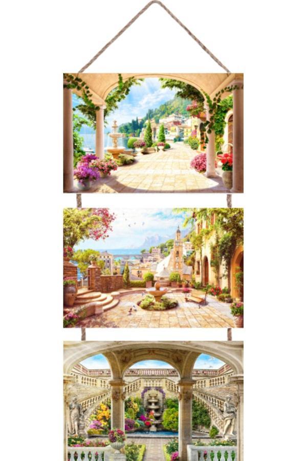 Tiydem 3 Parçalı Askılı Mdf Tablo - 3'Lü Askılı Mdf Tablo - Image 1