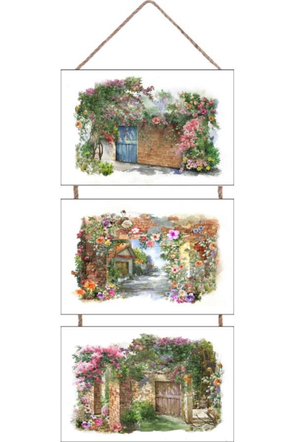 Tiydem 3 Parçalı Askılı Mdf Tablo - 3'Lü Askılı Mdf Tablo - Image 1