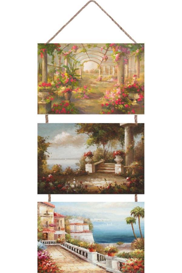 Tiydem 3 Parçalı Askılı Mdf Tablo - 3'Lü Askılı Mdf Tablo - Image 1