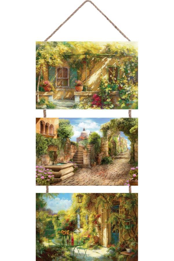 Tiydem 3 Parçalı Askılı Mdf Tablo - 3'Lü Askılı Mdf Tablo - Image 1