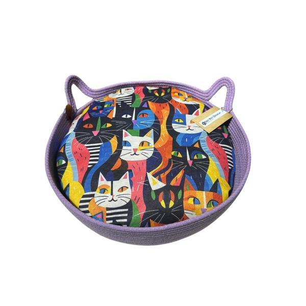 Sky Pet Desıgn Örme Kedi Köpek Yatağı 40 Cm Lila - Image 1