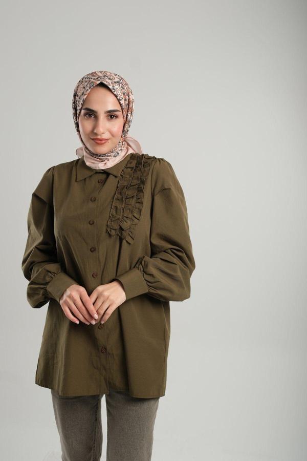 Giverny Pudra Desenli Eşarp Bambu Çiçek Dijital Baskılı 202208_06 - Image 1