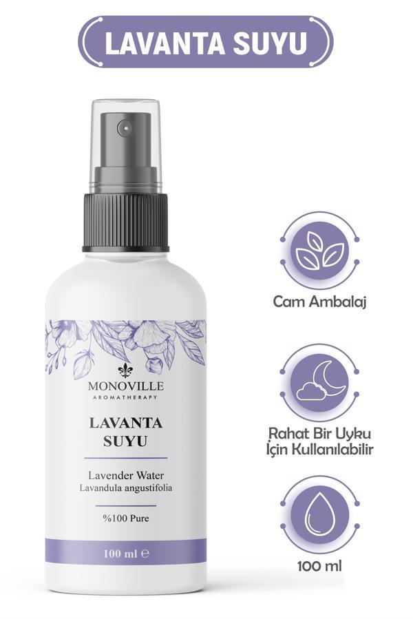 Lavanta Suyu 100 ml Cam Şişe %100 Saf ve Doğal Sprey Başlıklı (Lavender Water) - Image 1