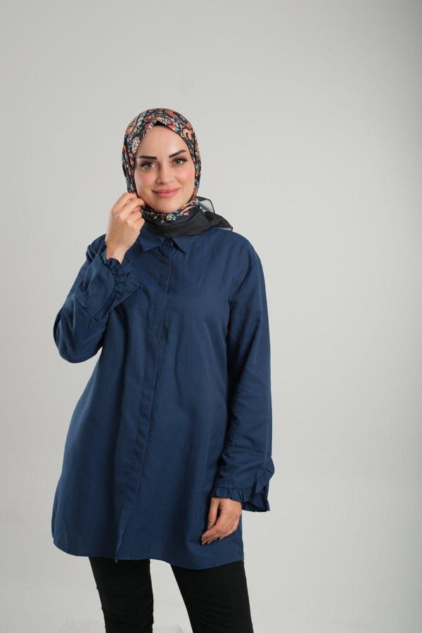 Giverny Siyah Desenli Eşarp Bambu Çiçek Dijital Baskılı 202208_01 - Image 1